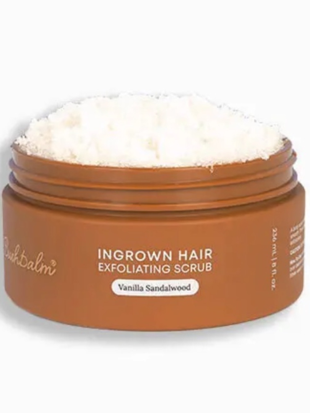 BUSHBALM Ingrown Hair Exfoliating Scrub in Vanilla Sandalwood 8oz BRAND NEW